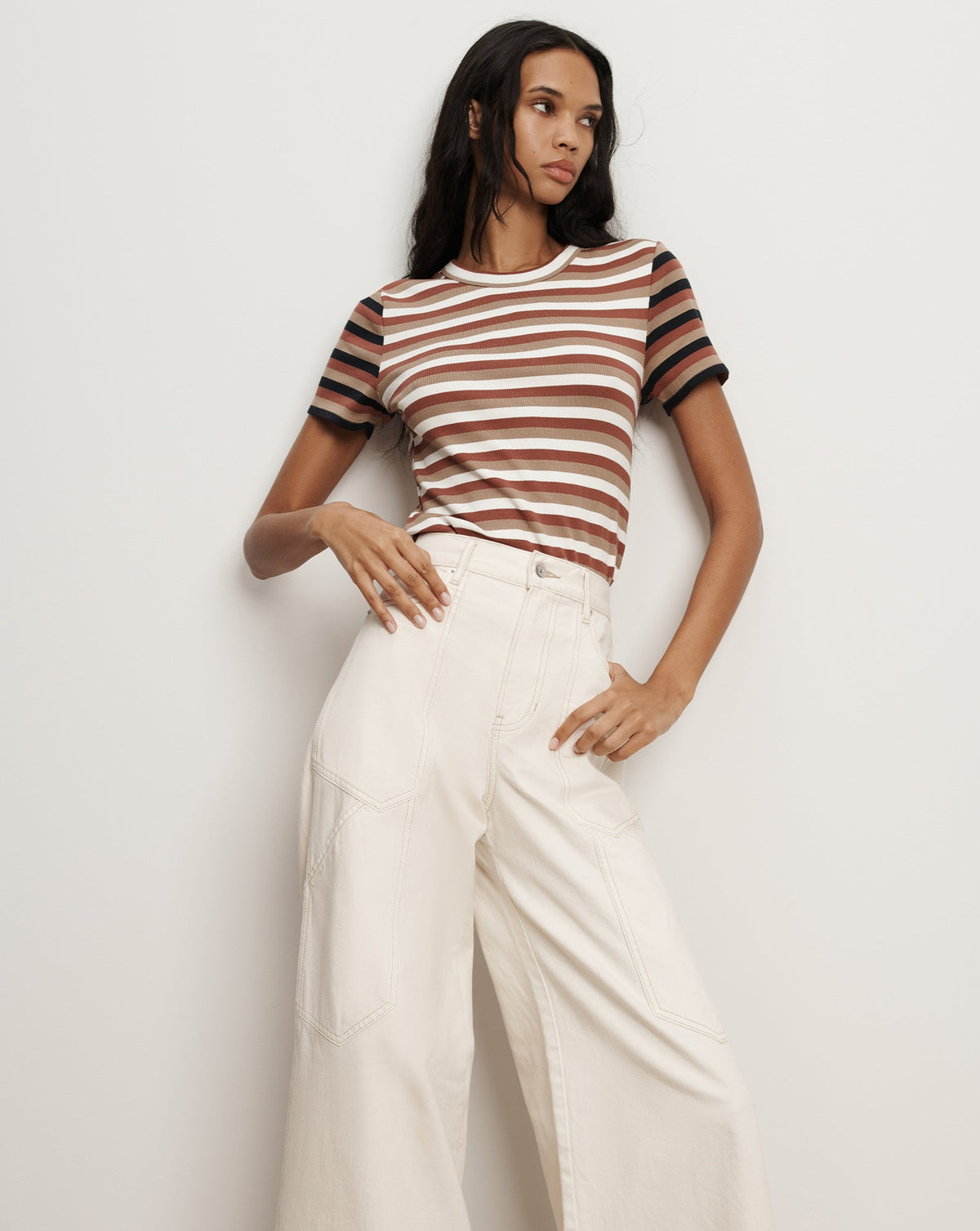 Pruitt Striped Ribbed T-Shirt