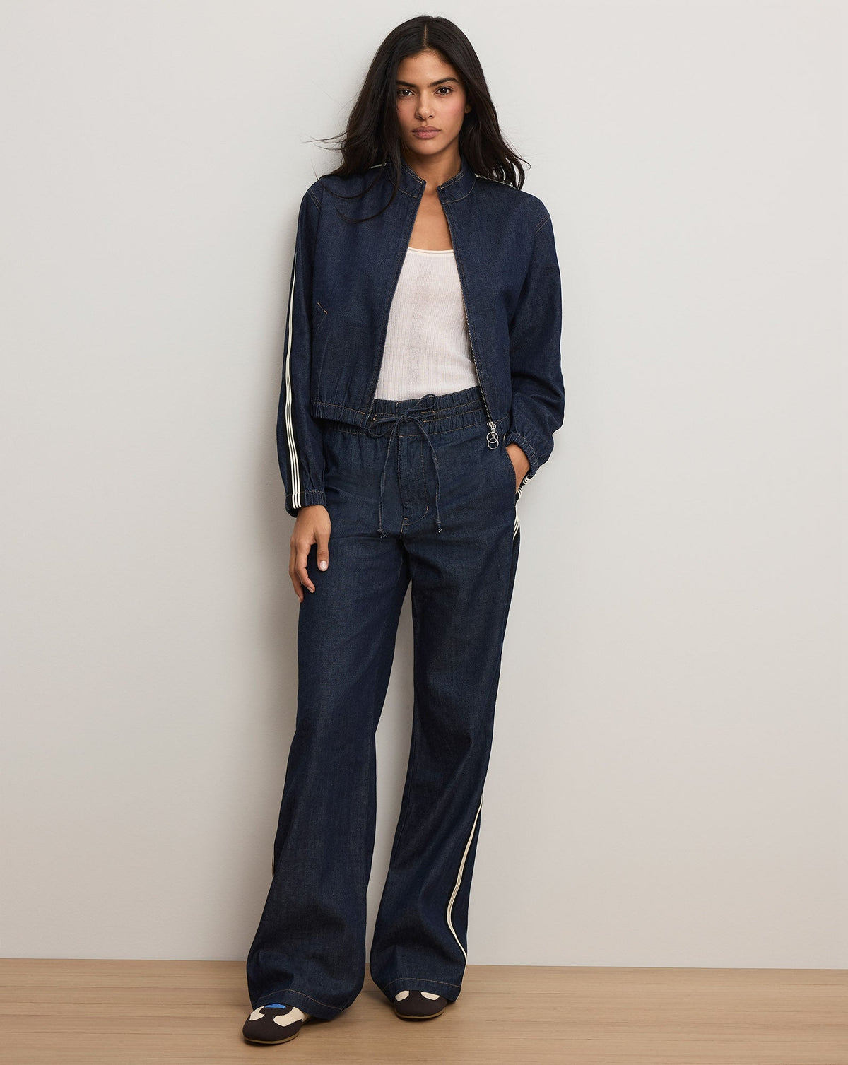 Gigi Denim Track Jacket