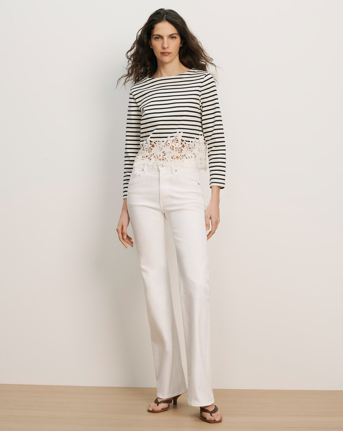 Crosbie Mid-Rise Slim Wide-Leg Jean