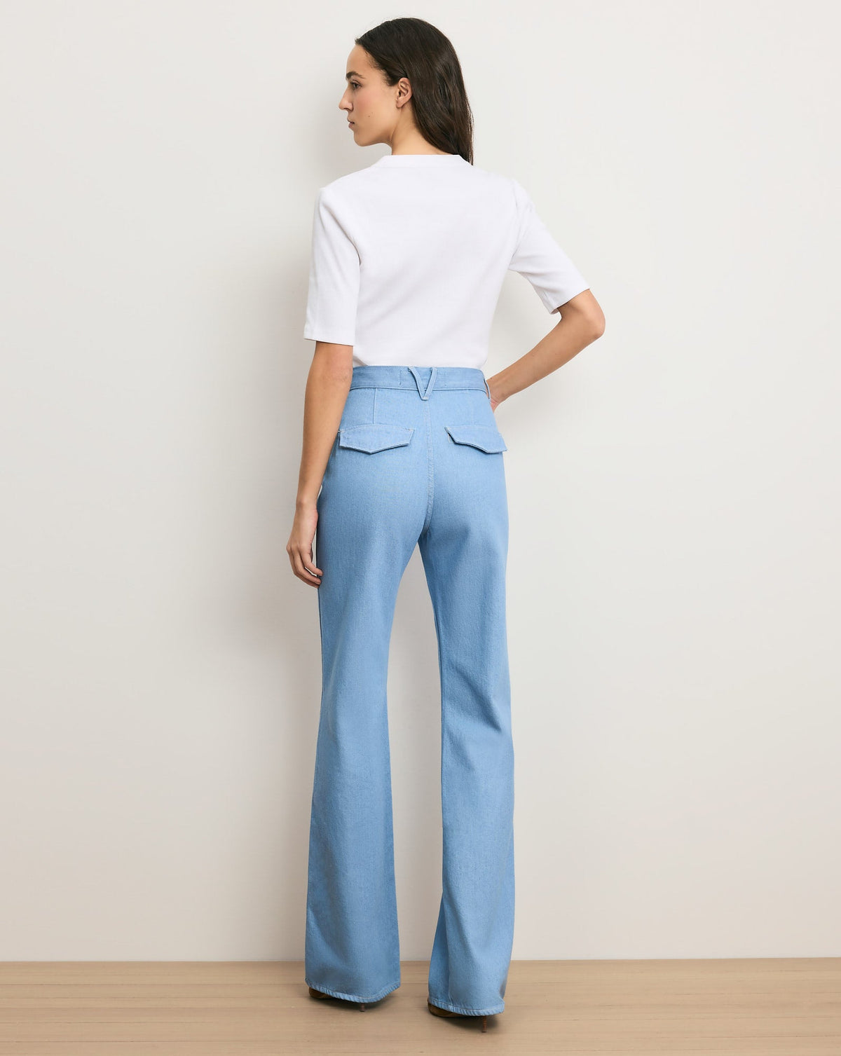 Crosbie Flap-Pocket Slim Wide-Leg Jean