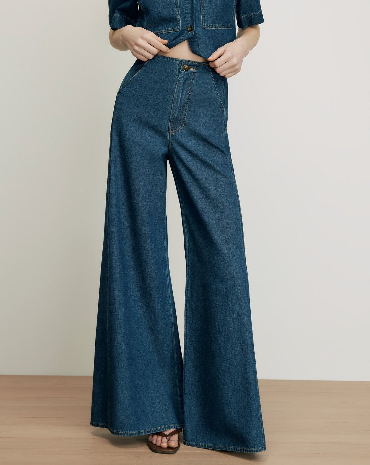 Digby Wide-Leg Chambray Pant