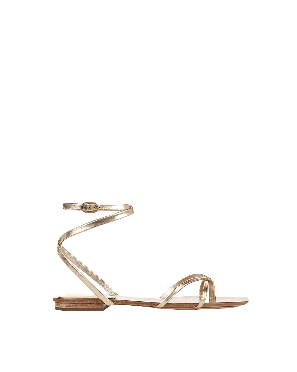 Allegra Metallic Ankle-Wrap Sandal
