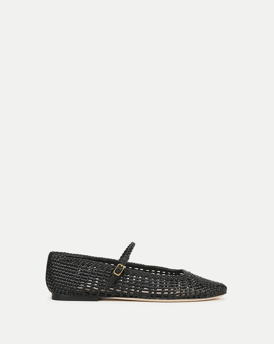 Ellie Woven-Leather Flat