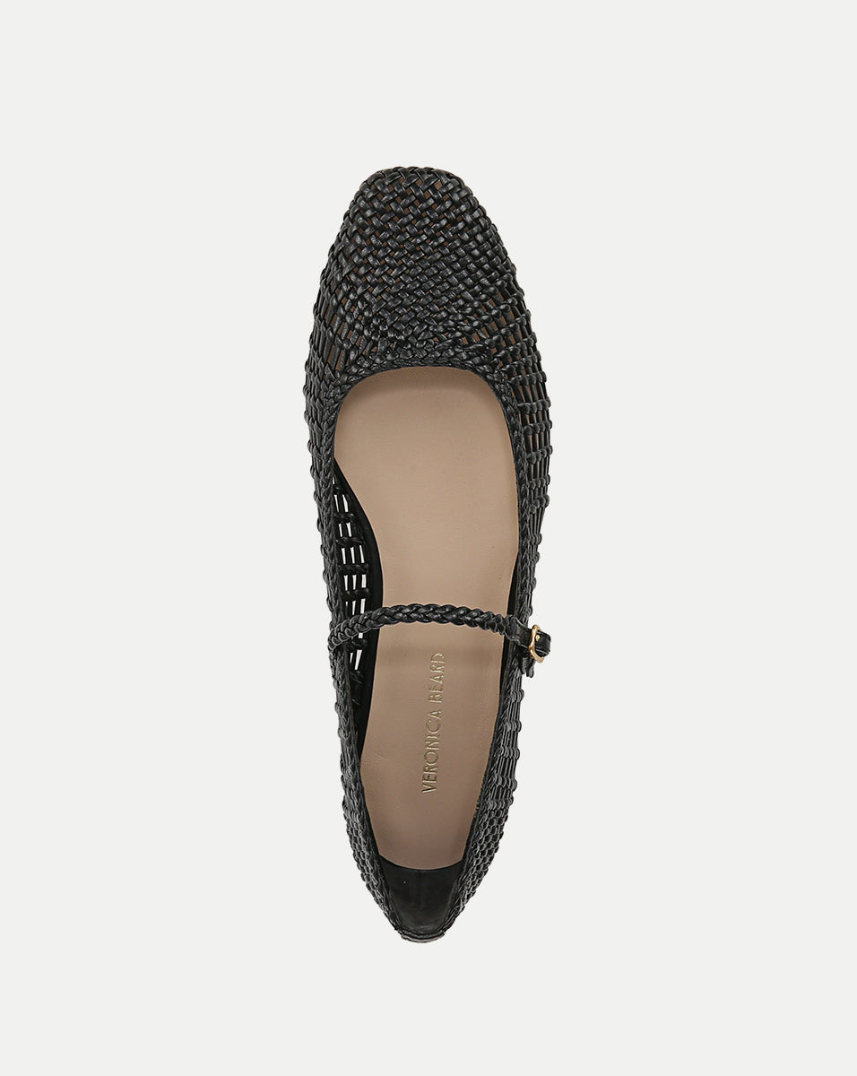 Ellie Woven-Leather Flat