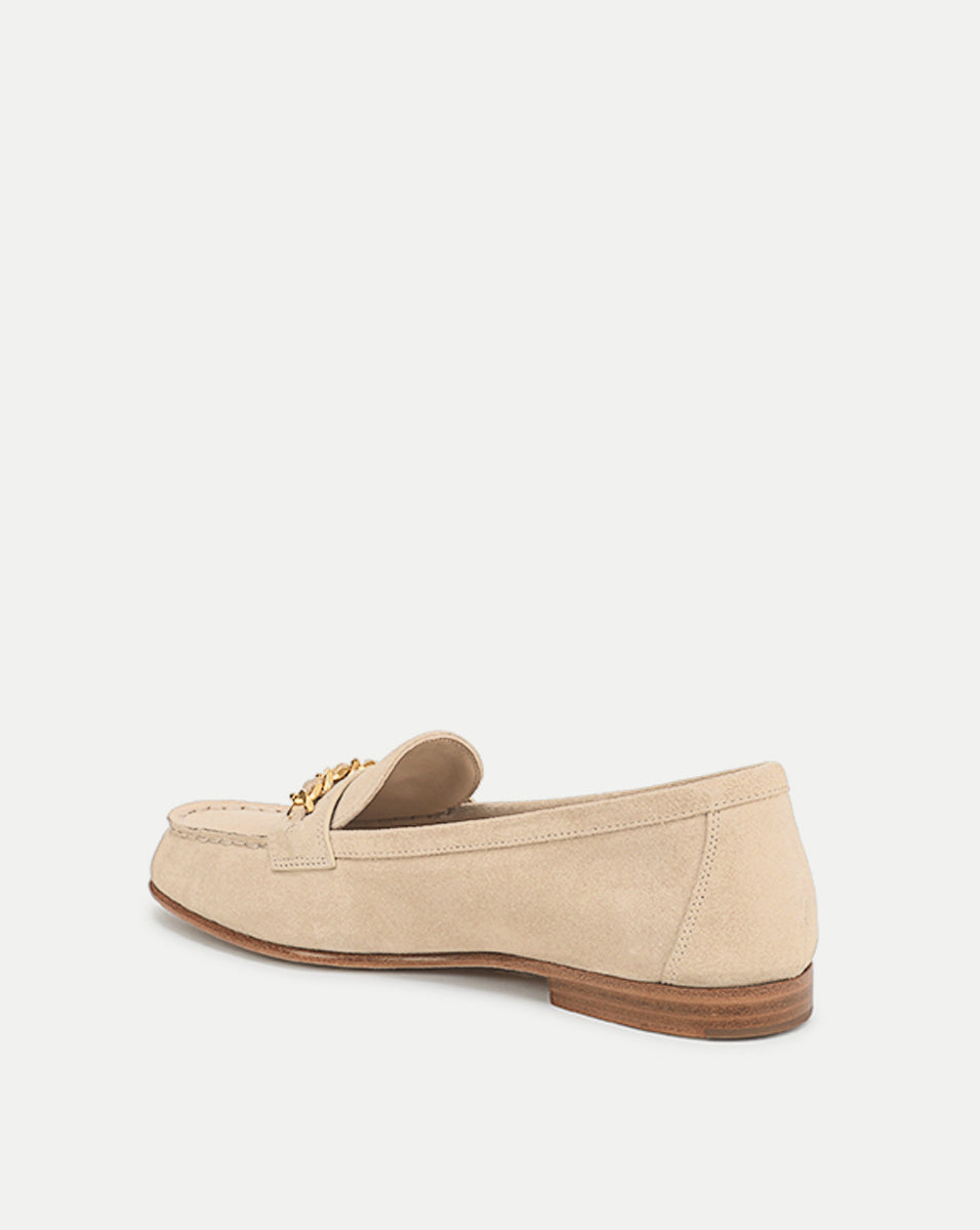 Penny Suede Chain-Link Loafer