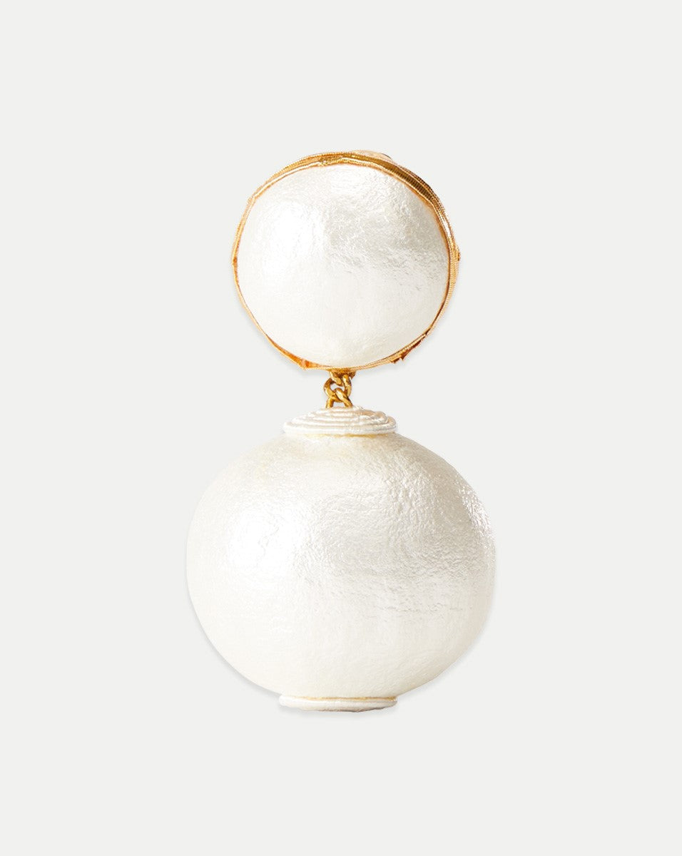 Pearl 2 Drop Earrings | Clip Backing