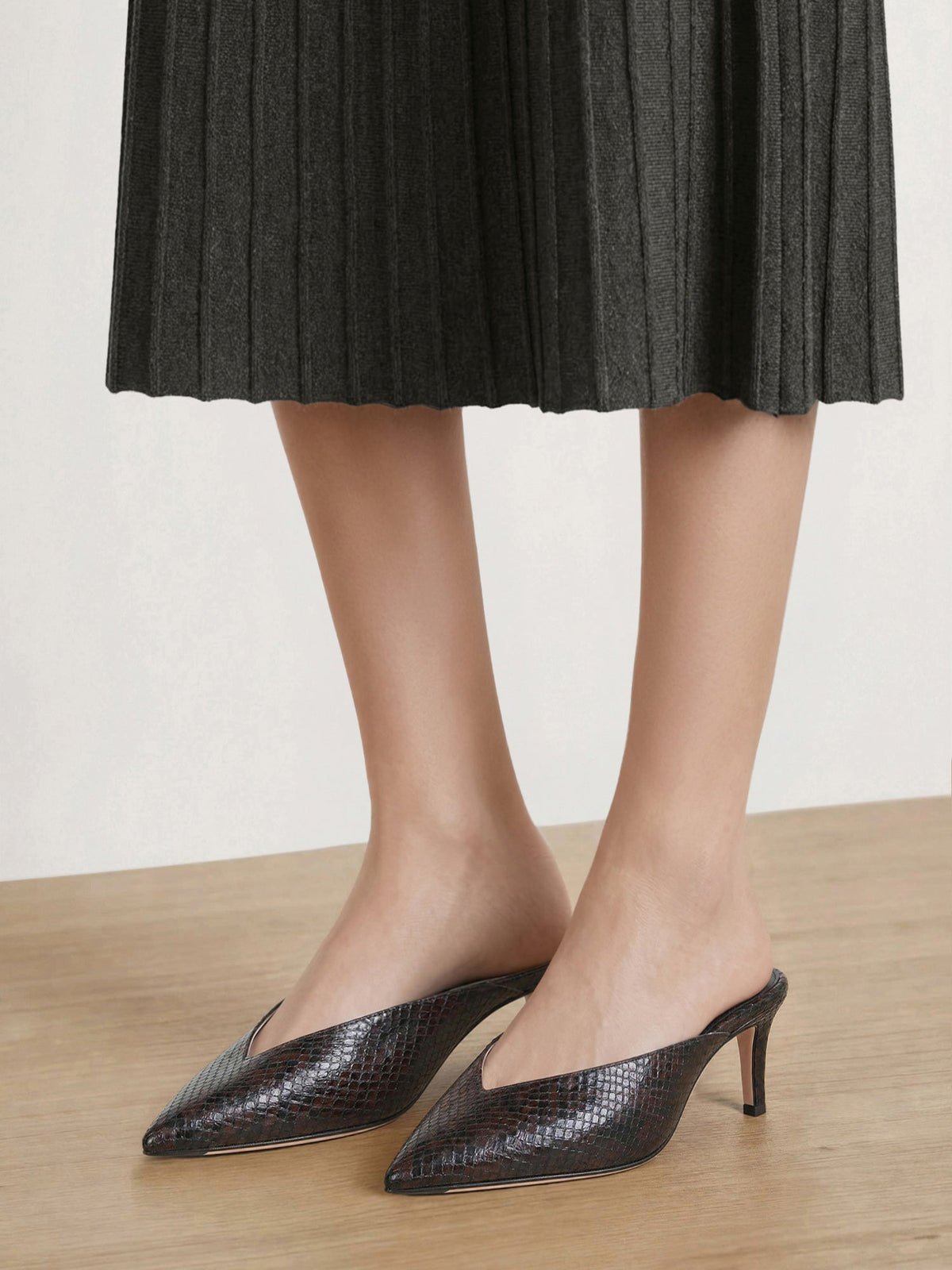 Rochelle Snake-Embossed Mule