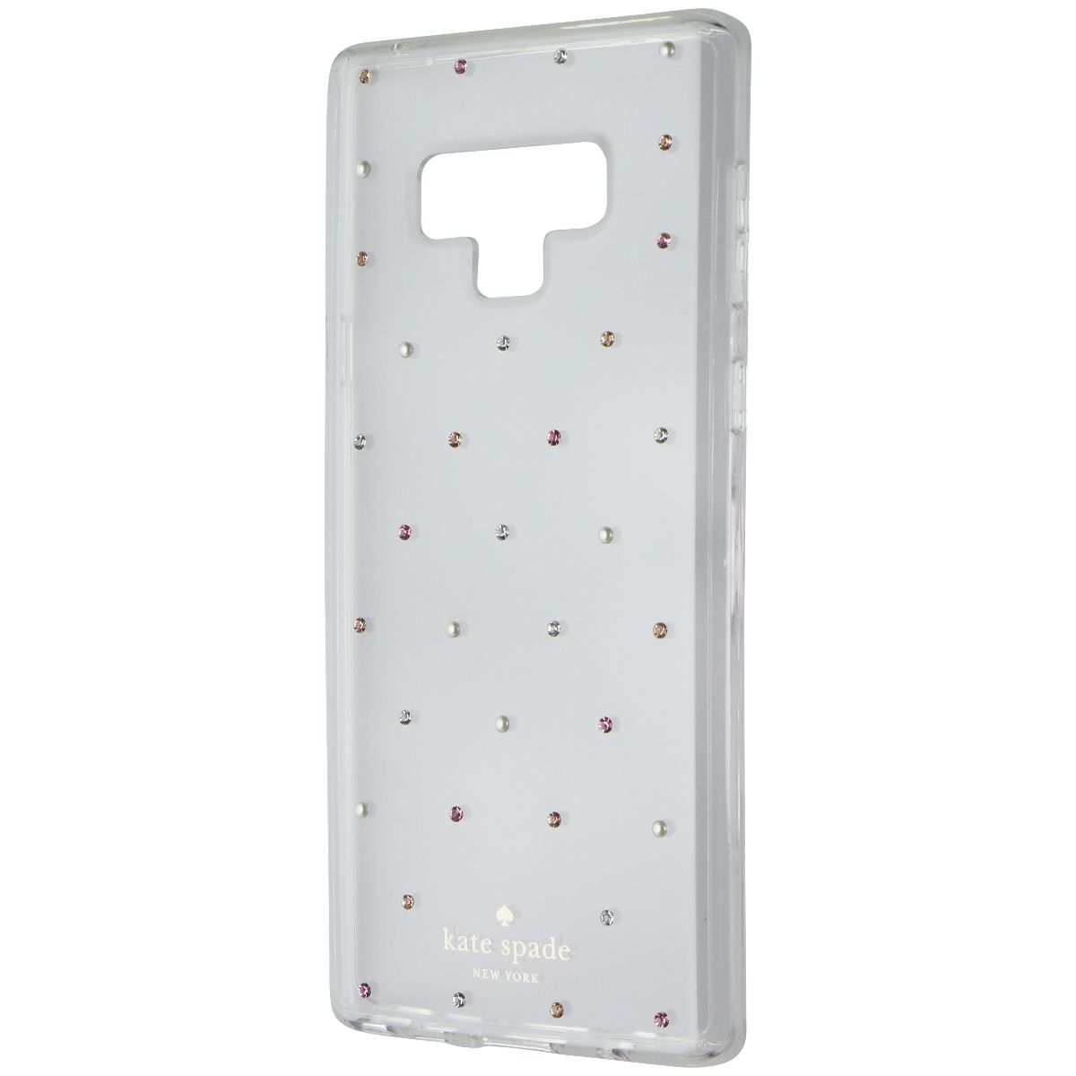 Kate Spade Hardshell Case for Samsung Galaxy Note9 - Clear with Pin Dot Gems - New