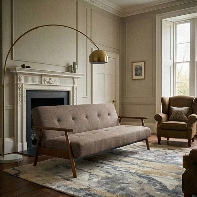 Oslo Mid-Century Modern Tufted Sofa Bed - Oatmeal