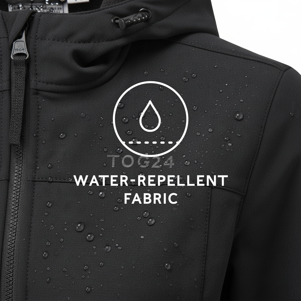 Keld Womens Shower Resistant Hooded Softshell Jacket - Black