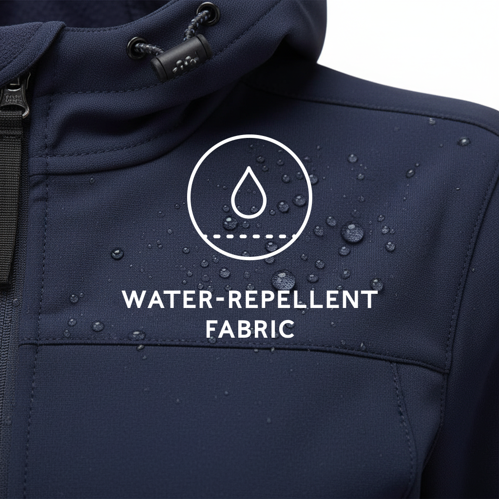 Keld Womens Shower Resistant Hooded Softshell Jacket - Navy
