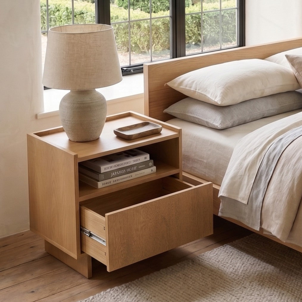 Kanso Oak Bedside Table
