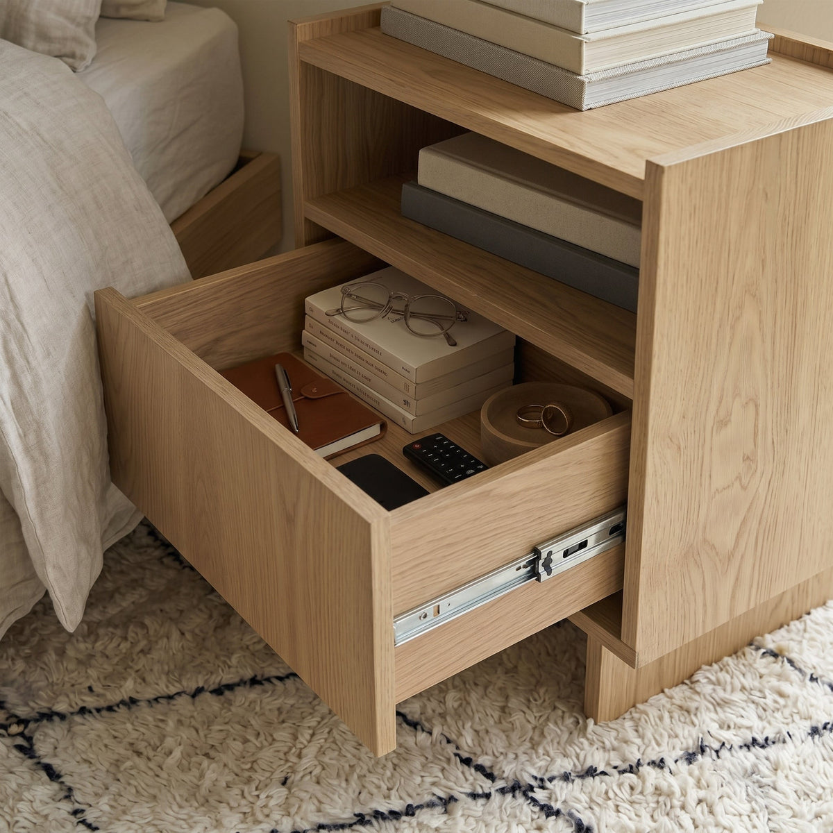 Kanso Oak Bedside Table