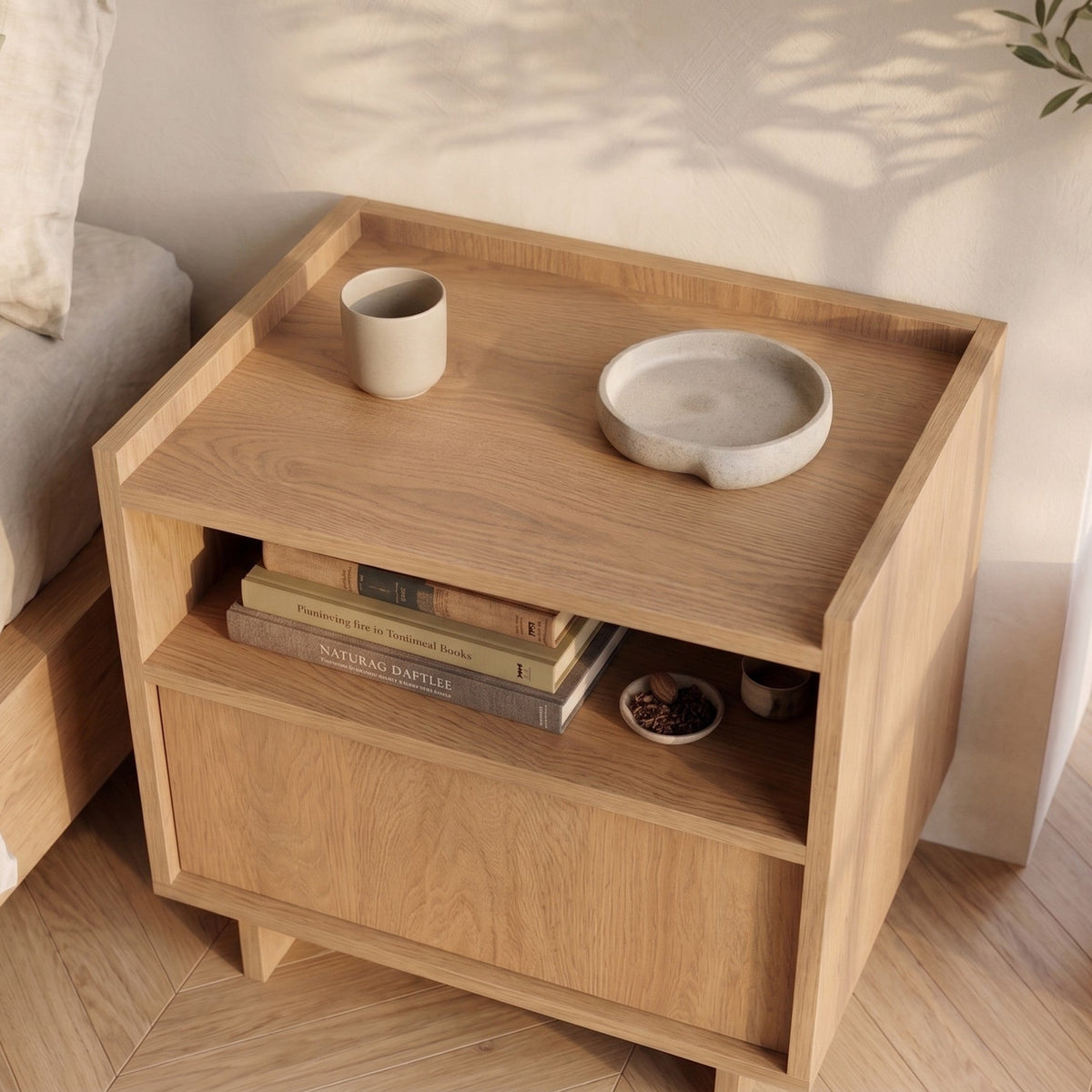 Kanso Oak Bedside Table