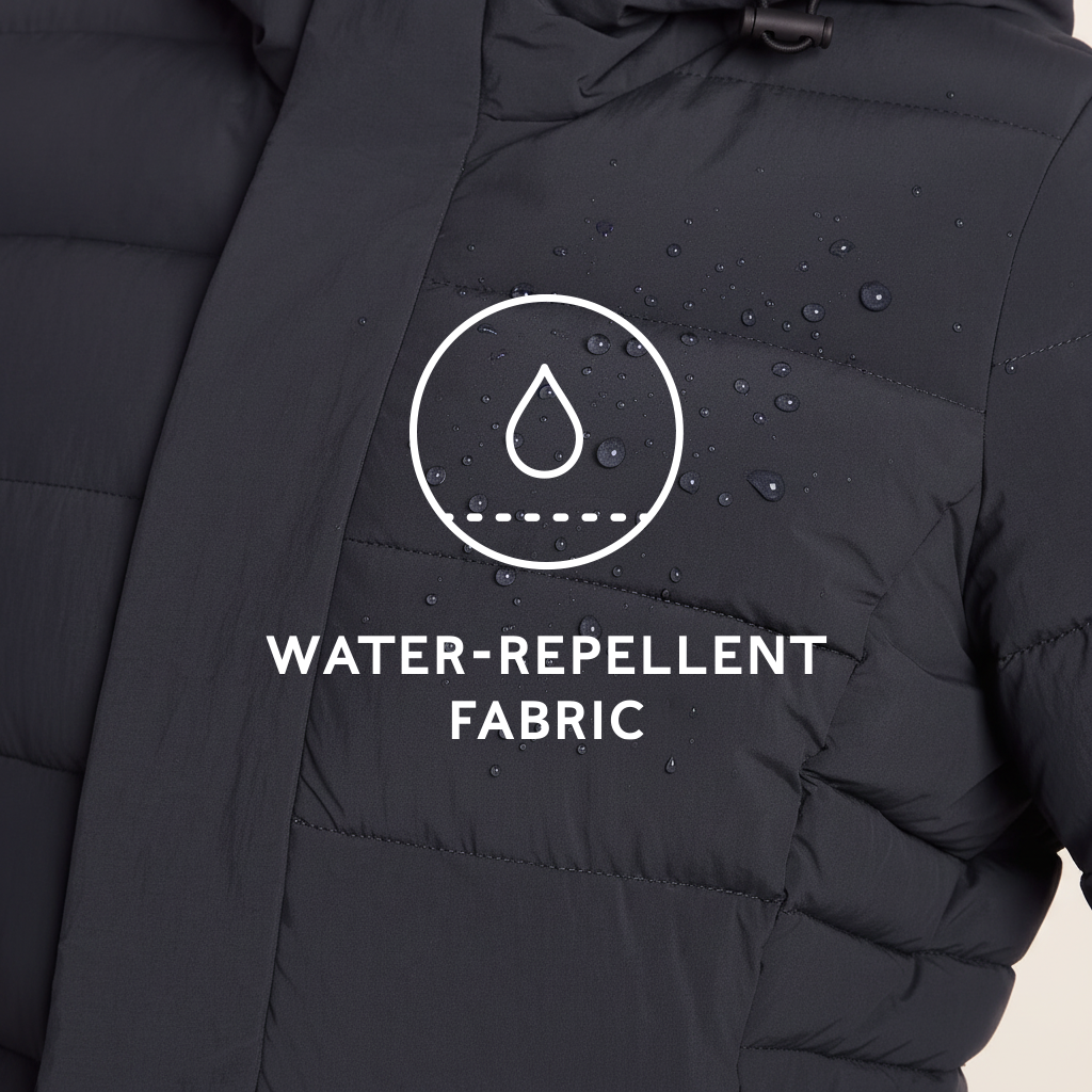 Kirkham Womens Long Shower Resistant Insulated Jacket - Dark Indigo