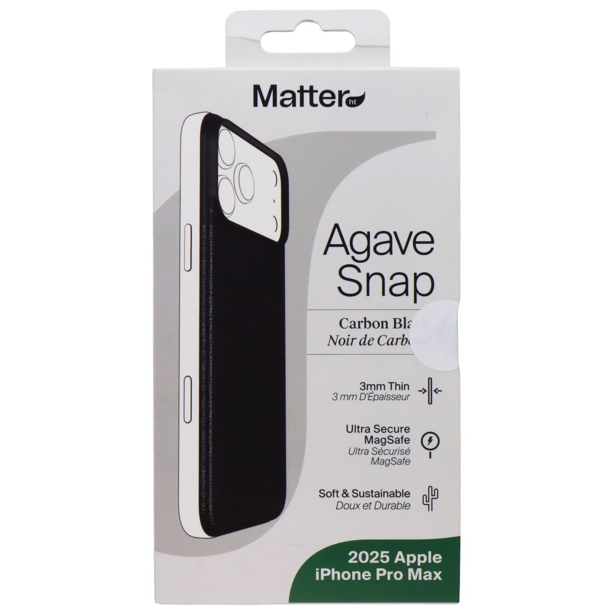 Matter Agave Snap Cover for MagSafe for Apple iPhone 17 Pro Max - Carbon Black - New