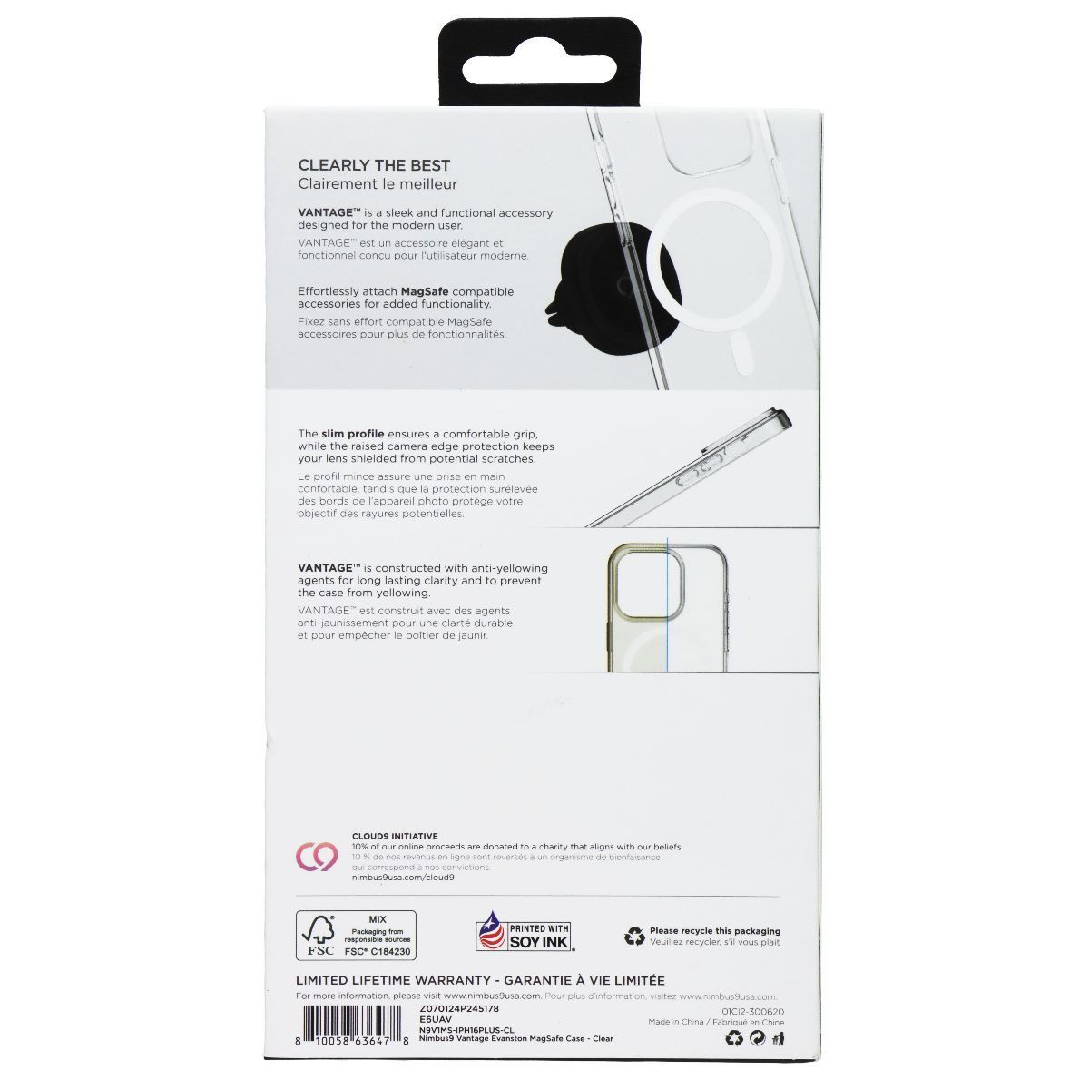 Nimbus9 Vantage Series Case for MagSafe for Apple iPhone 16 Plus - Clear - New