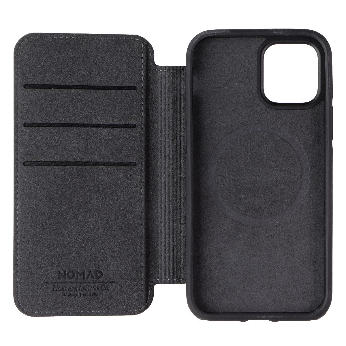 Nomad Rugged Folio Wallet Case for MagSafe for iPhone 12 Pro - Black Horween - New