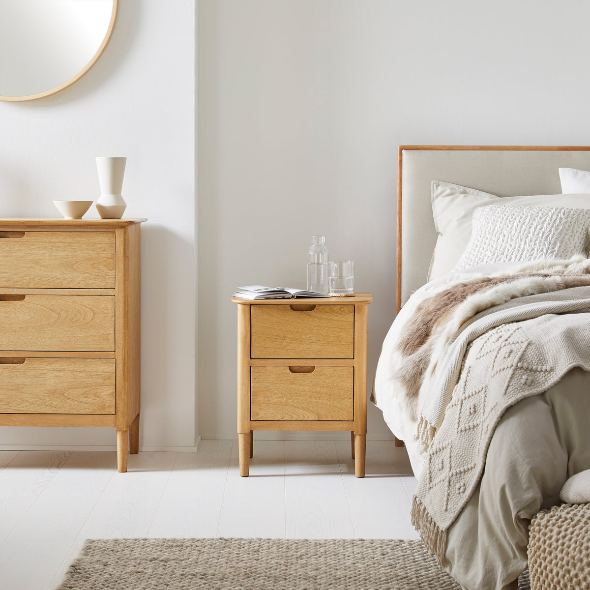 Norway Oak Wooden Bedside Table