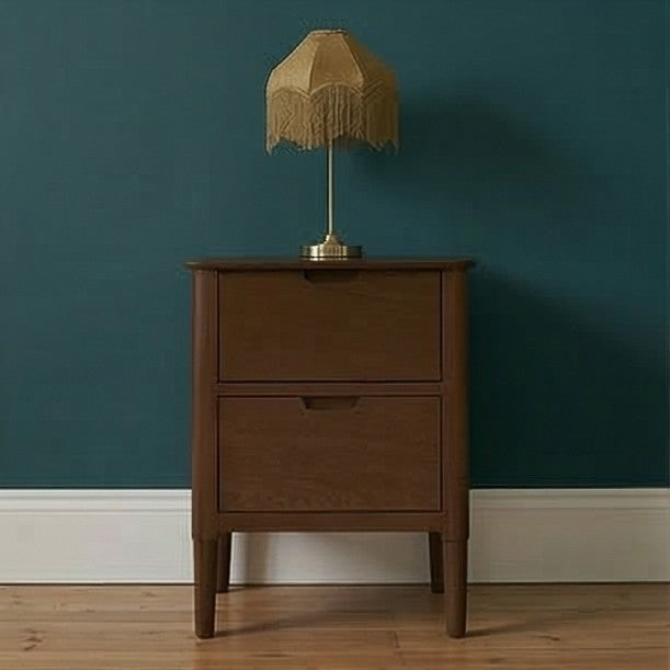 Norway Dark Walnut Wooden Bedside Table (Damaged)