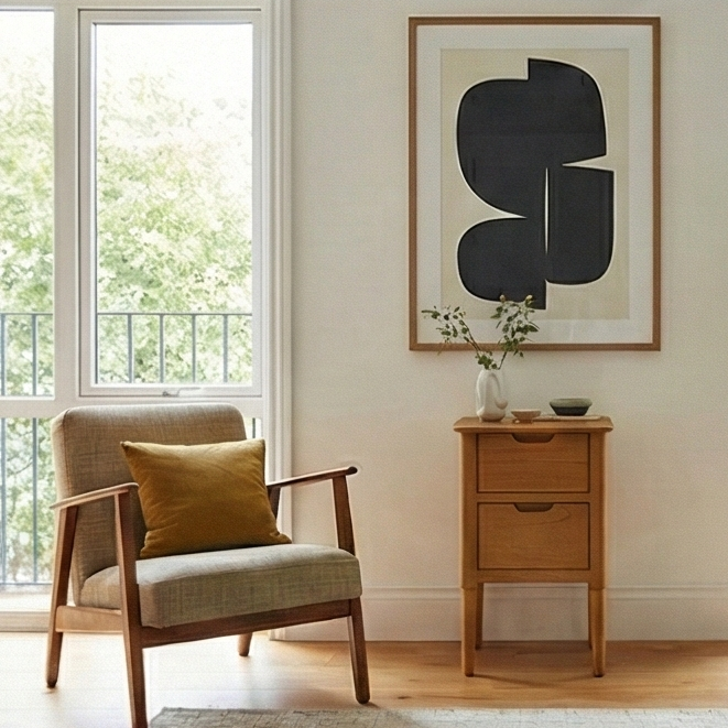Norway Narrow Oak Bedside Table (Damaged)