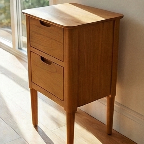 Norway Narrow Oak Bedside Table (Damaged)