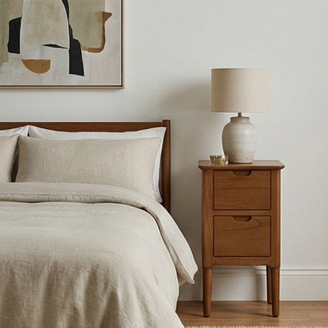 Norway Narrow Smoked Oak Bedside Table (Damaged)
