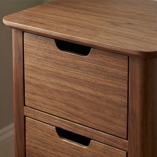 Norway Narrow Warm Walnut Bedside Table