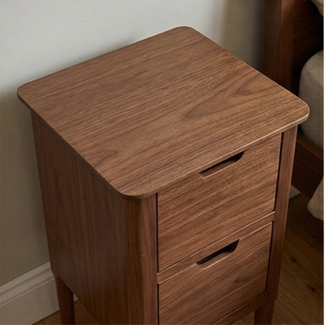 Norway Narrow Warm Walnut Bedside Table