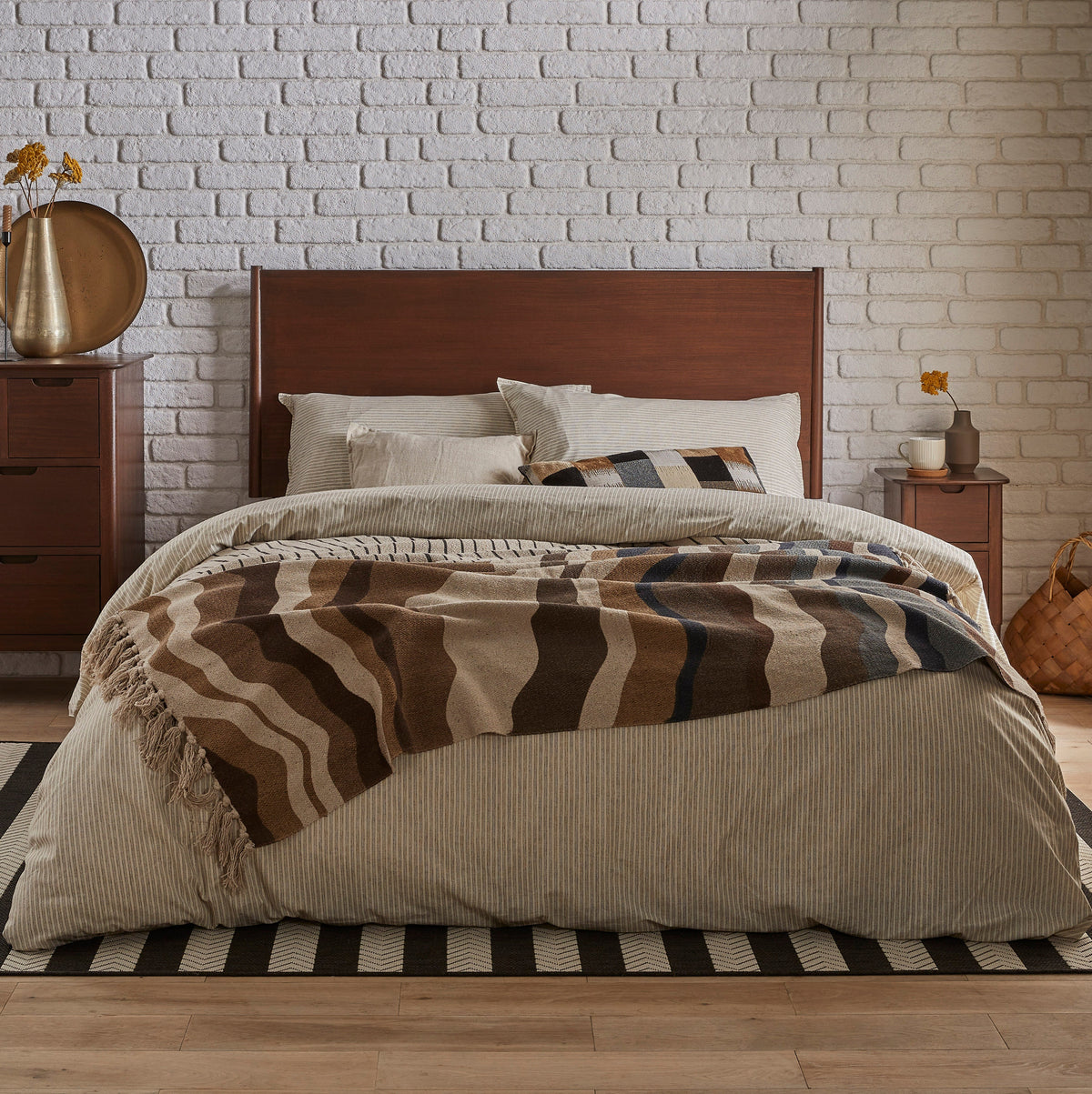 Norway Dark Walnut Double Bed Frame