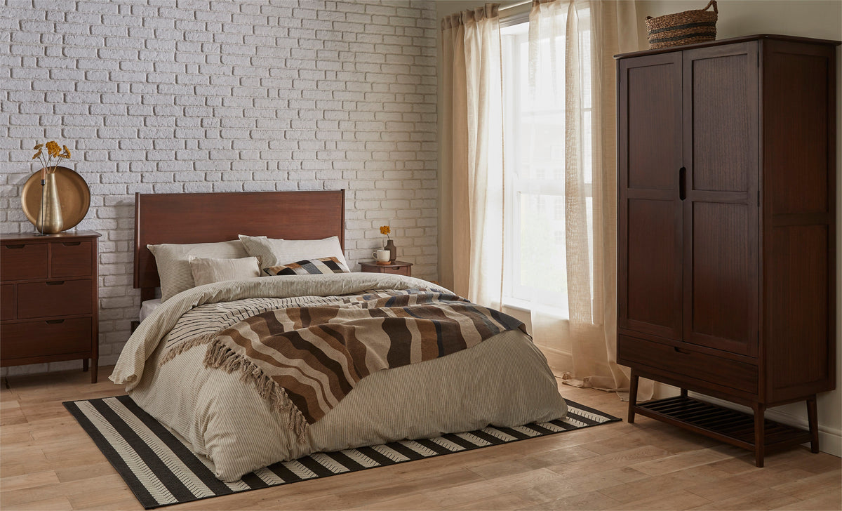 Norway Dark Walnut Double Bed Frame