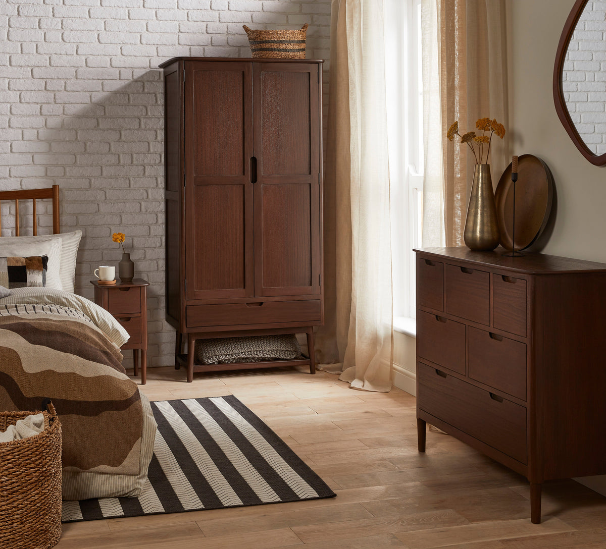 Norway Dark Walnut Wardrobe
