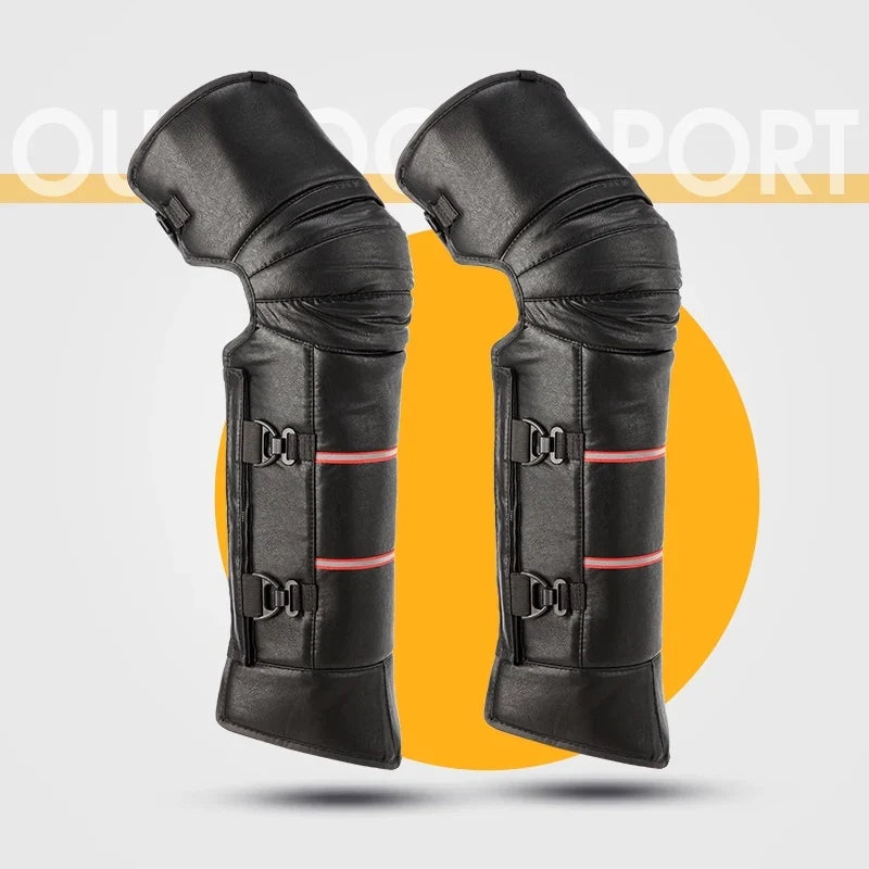 Nanjiren Winter Heattech PU Leather Kneepad