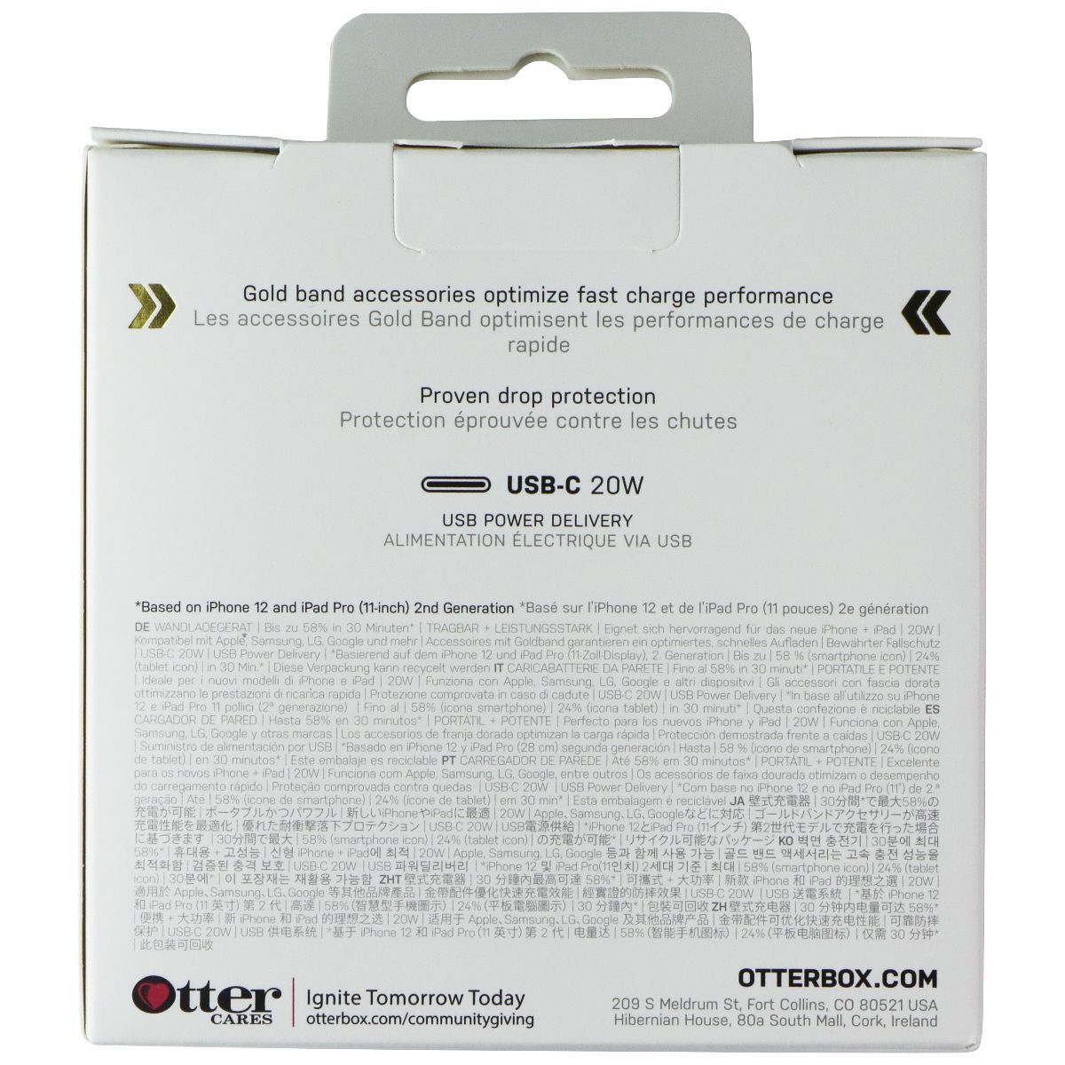 OtterBox Protection + Power Kit Case & Charger for iPhone 14 Plus - Clear/White - New