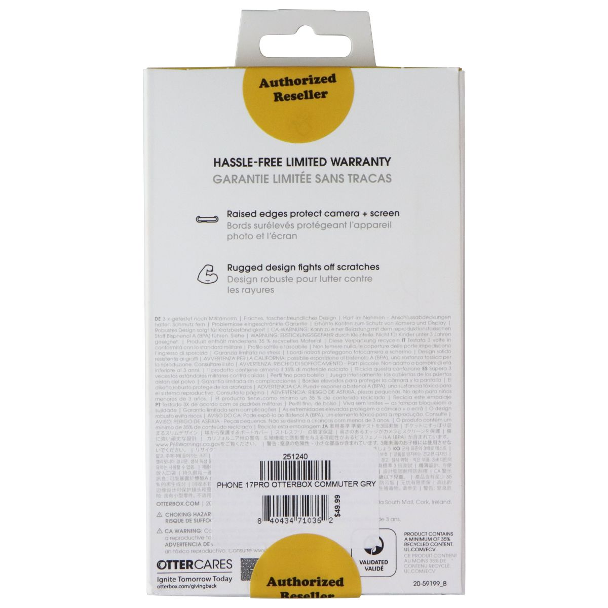 OtterBox Commuter Series Case for MagSafe for Apple iPhone 17 Pro - Gray Comfort - New