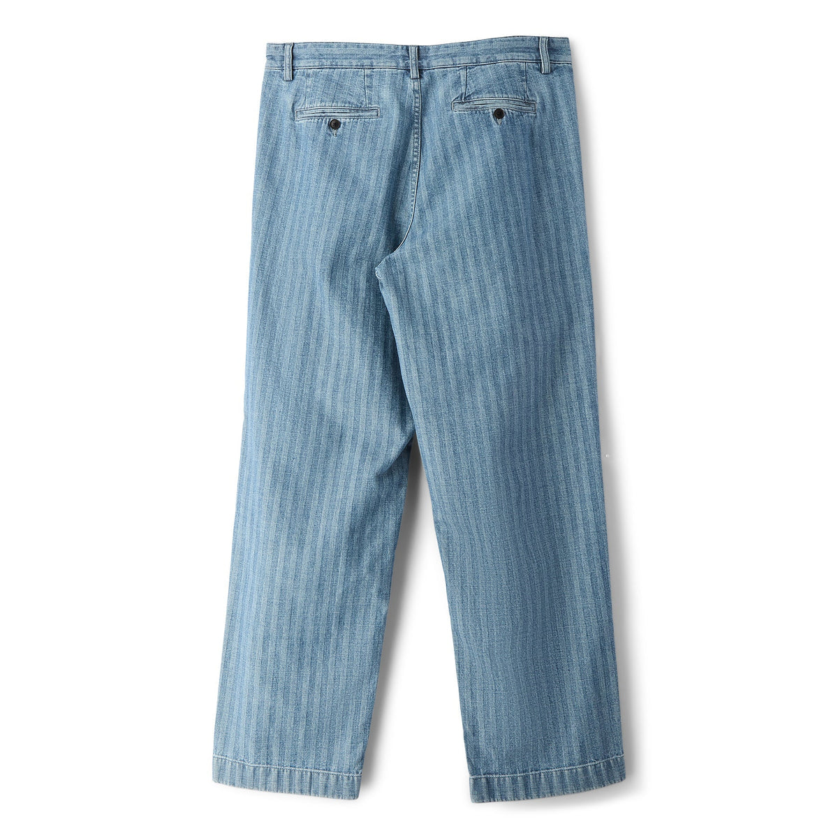 Noah Double-Pleat Herringbone Denim Pant (Blue herringbone)
