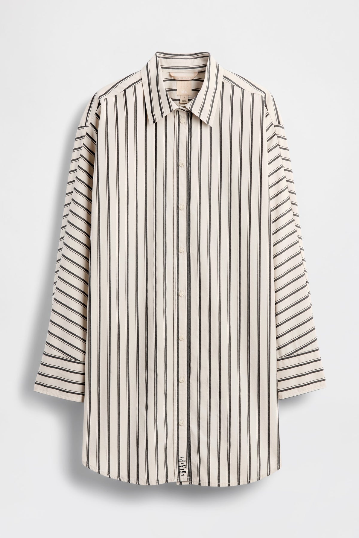 GAP X BEIS Oversized Big Stripe Shirt in Khaki Black Stripe