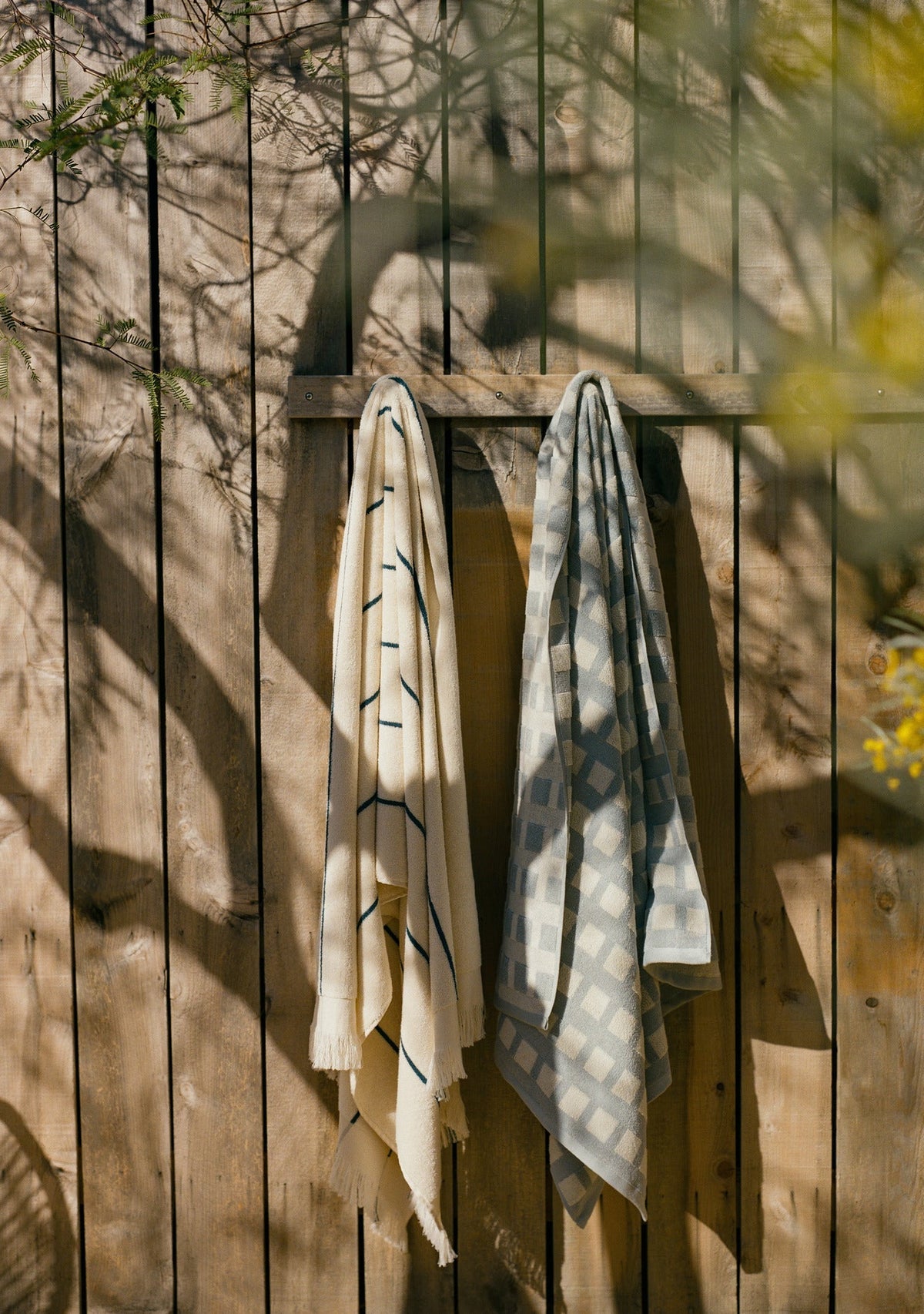 Capri Check Beach Towel - FINAL SALE (Sky with Natural)