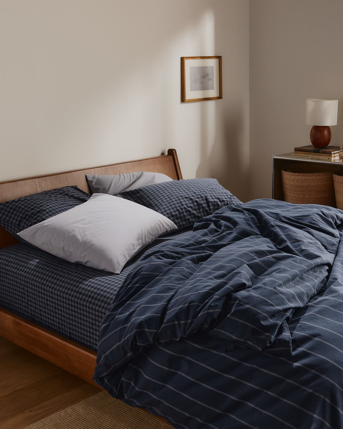 Brushed Cotton Fitted Sheet (Dusk Check)