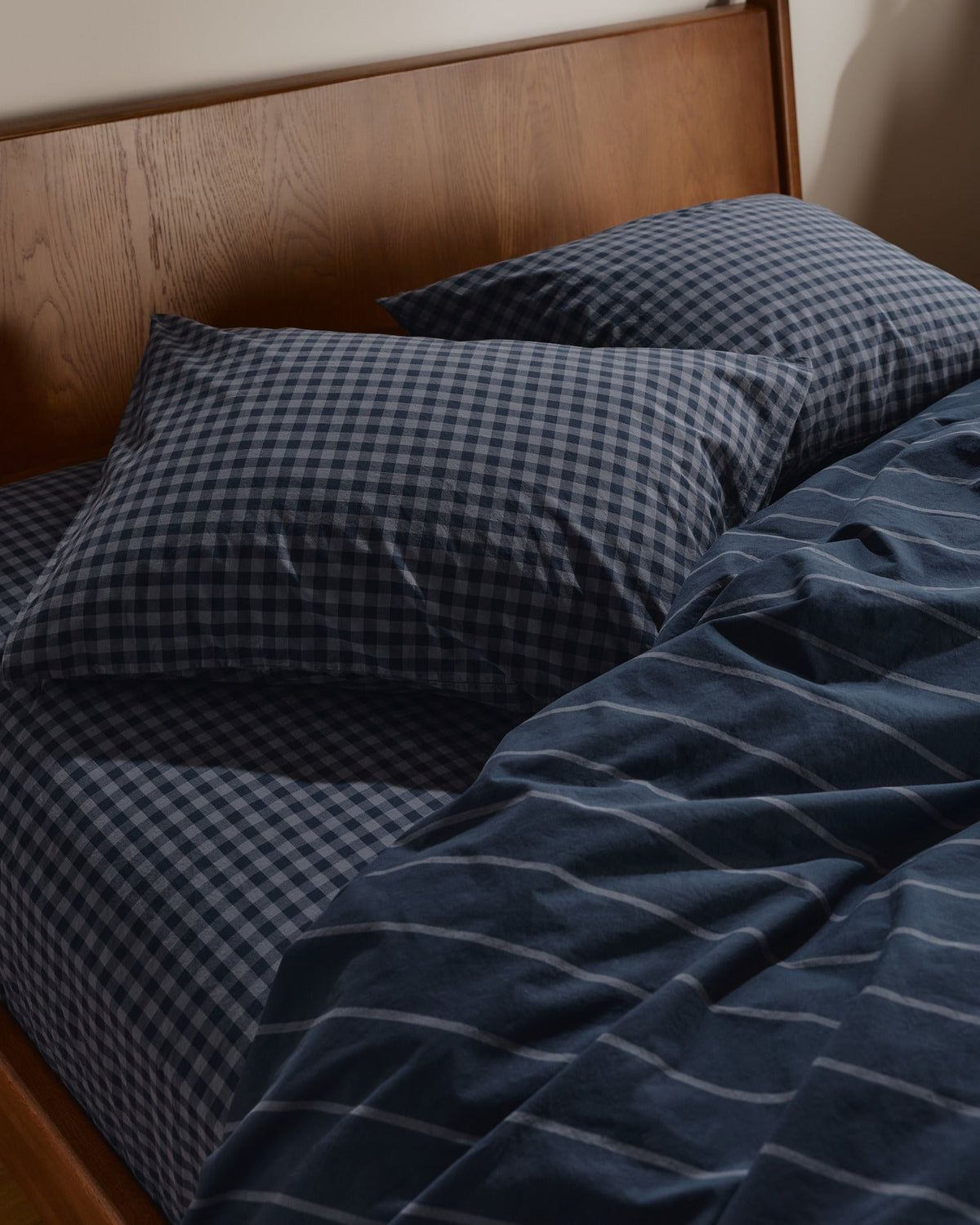 Brushed Cotton Fitted Sheet (Dusk Check)
