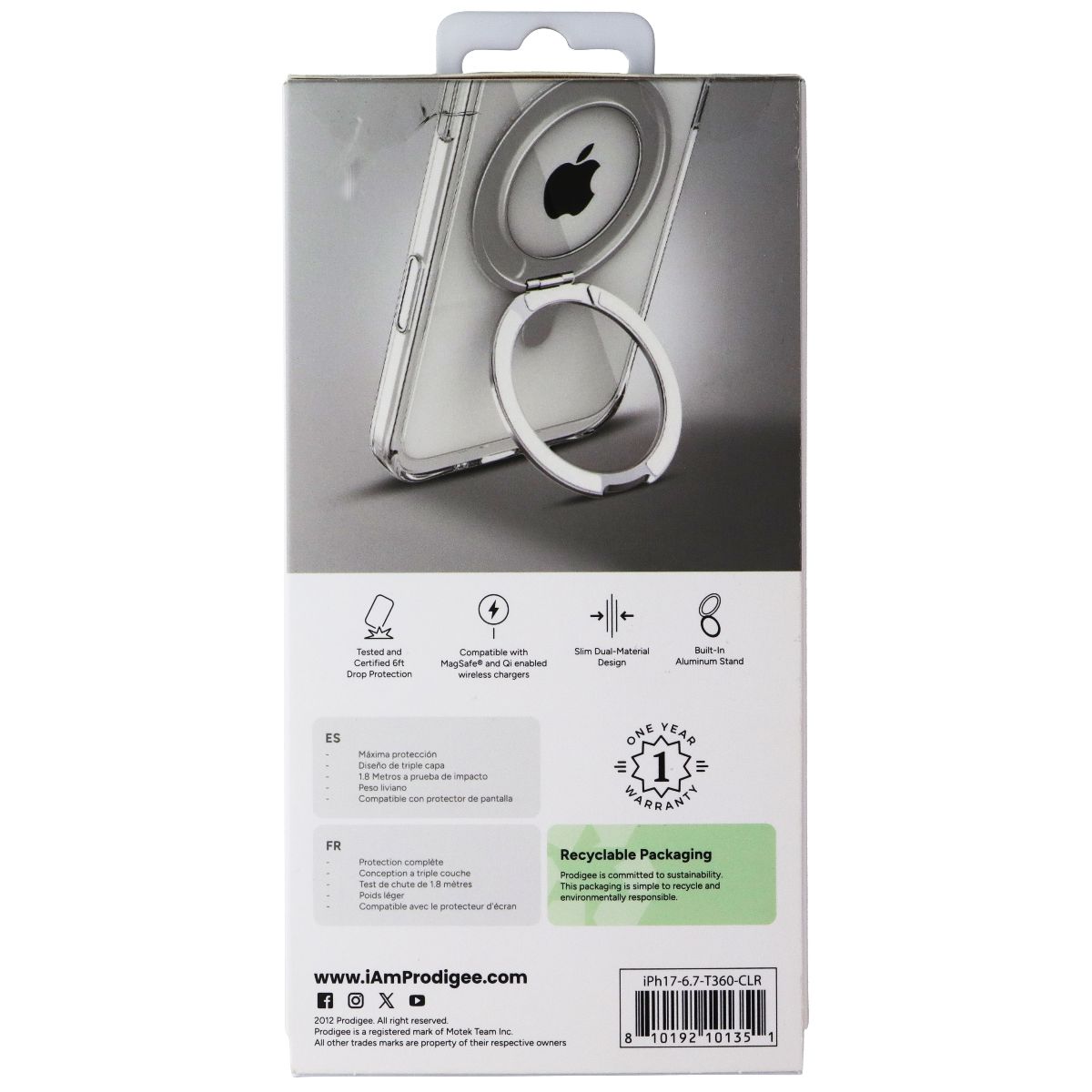 Prodigee Teek 360 Kickstand Case for MagSafe for Apple iPhone 17 Air - Clear - New