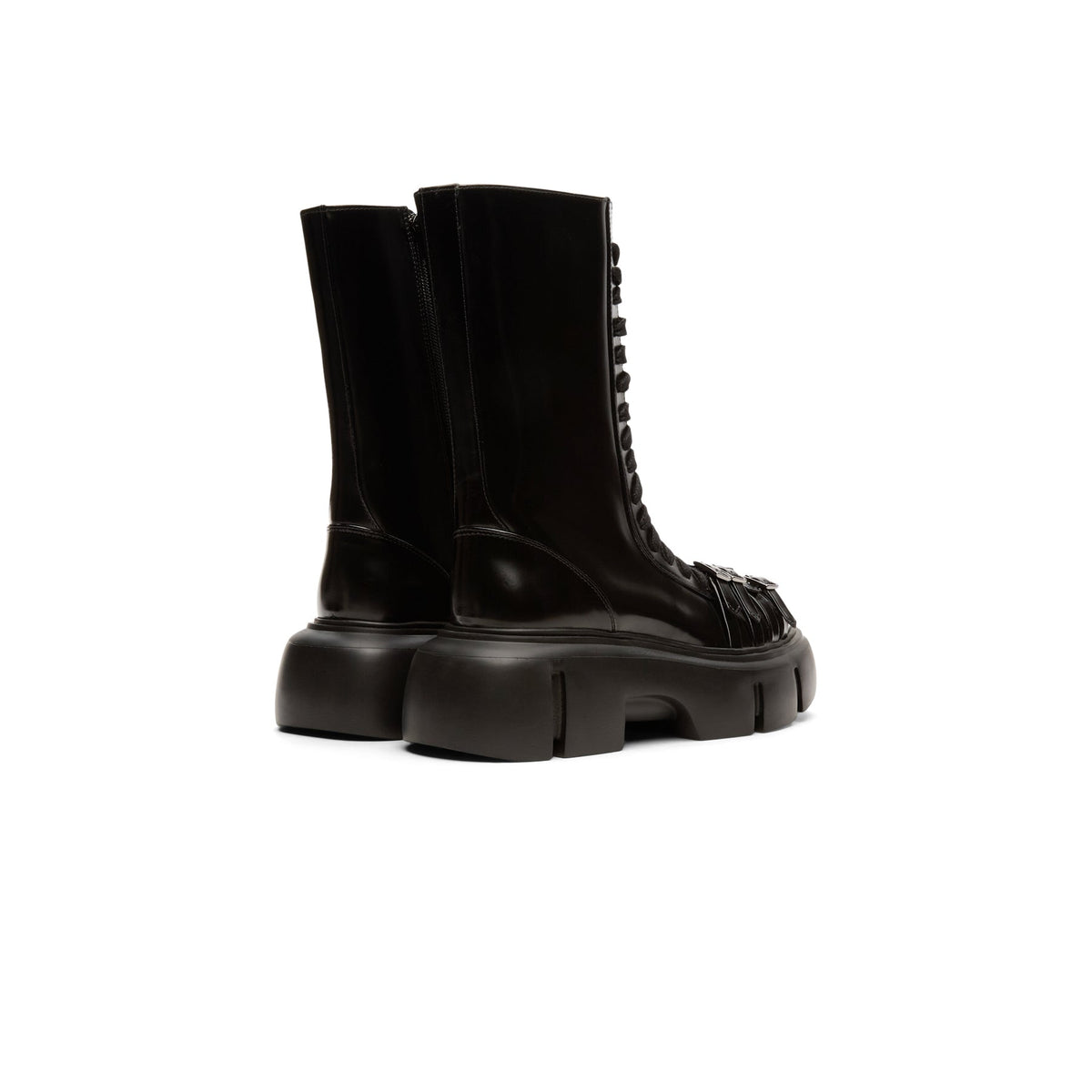 Simone Rocha Platform Buckle Combat Boot (Black)