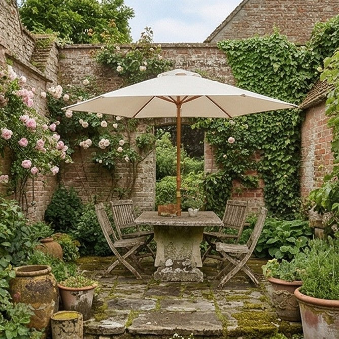 Woodlook Crank and Tilt Parasol - Ivory, 2.5M