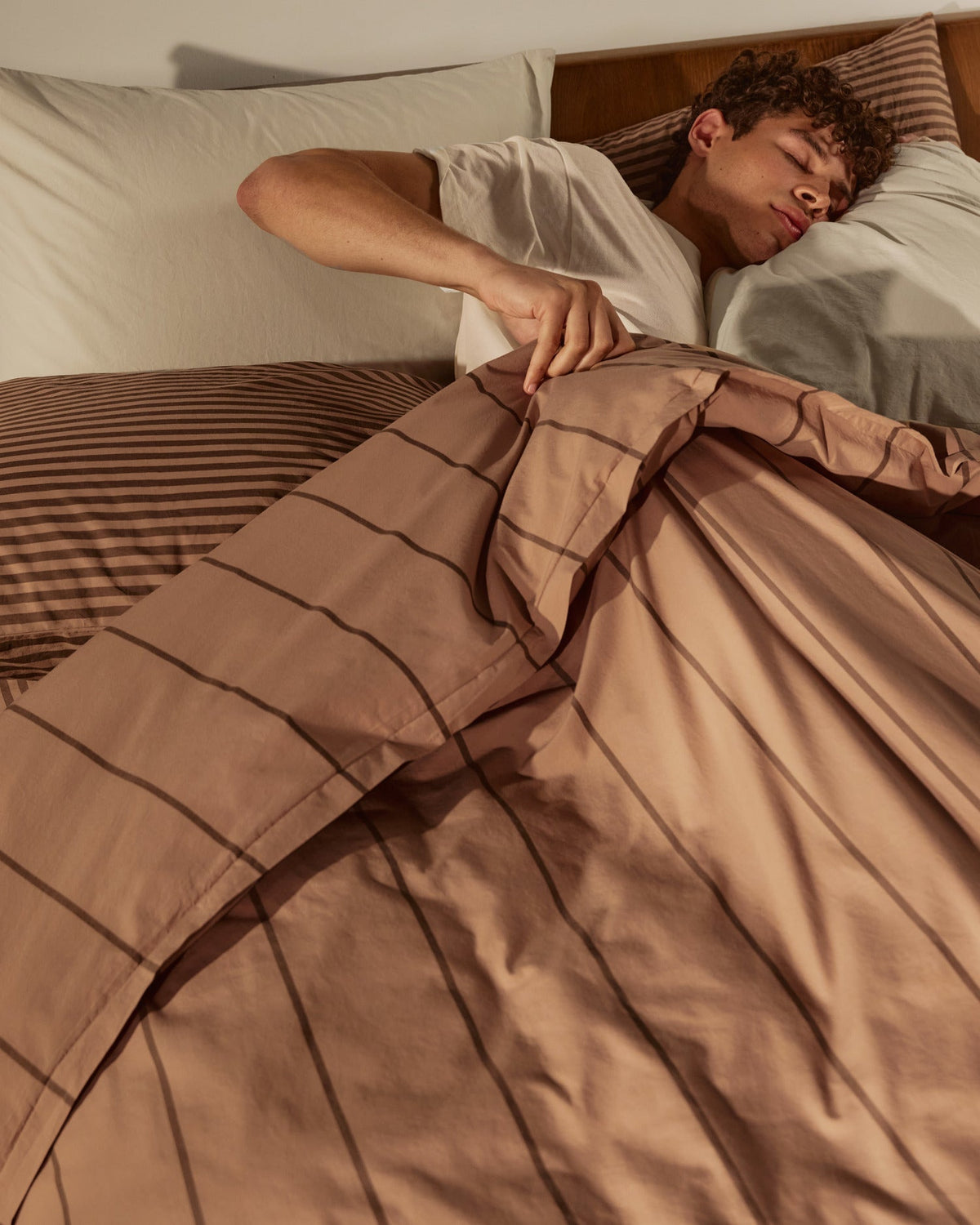 Percale Duvet Cover (Adobe Stripe)
