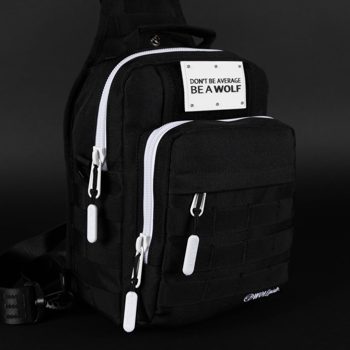 9L Tactical Sling Bag Alpha Black with White Accents
