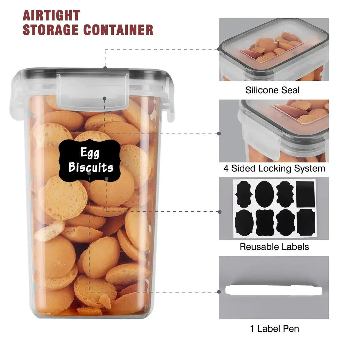 5Pcs Food Storage Containers with Lids