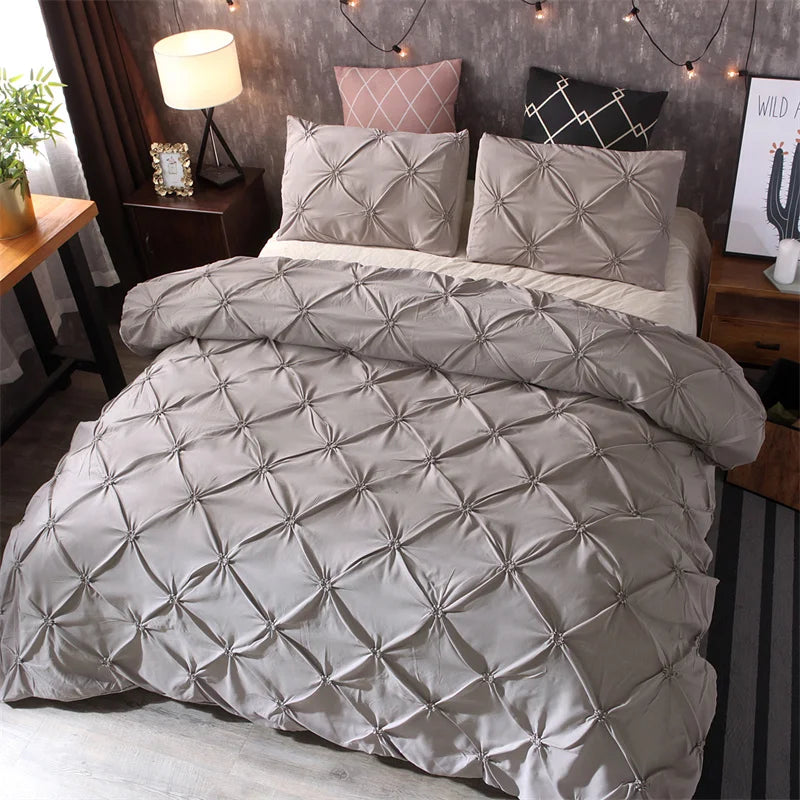 3-Piece Gray Queen Duvet Cover & Pillowcases