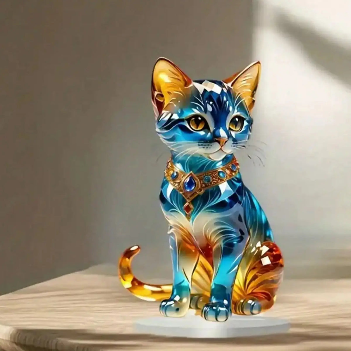 Elegant Exotic Cat Table Decoration Sculptures