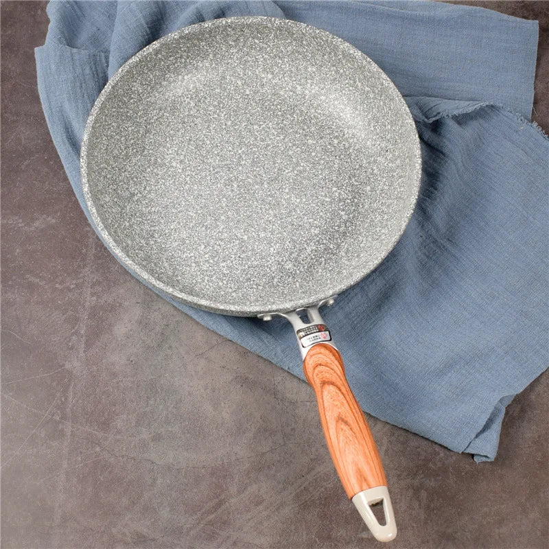 Durable Stone Frying Wok Pan Non-stick Ceramic Pot Induction Fryer Steak Cooking Gas Stove Skillet Cookware Tool for Kitchen Set