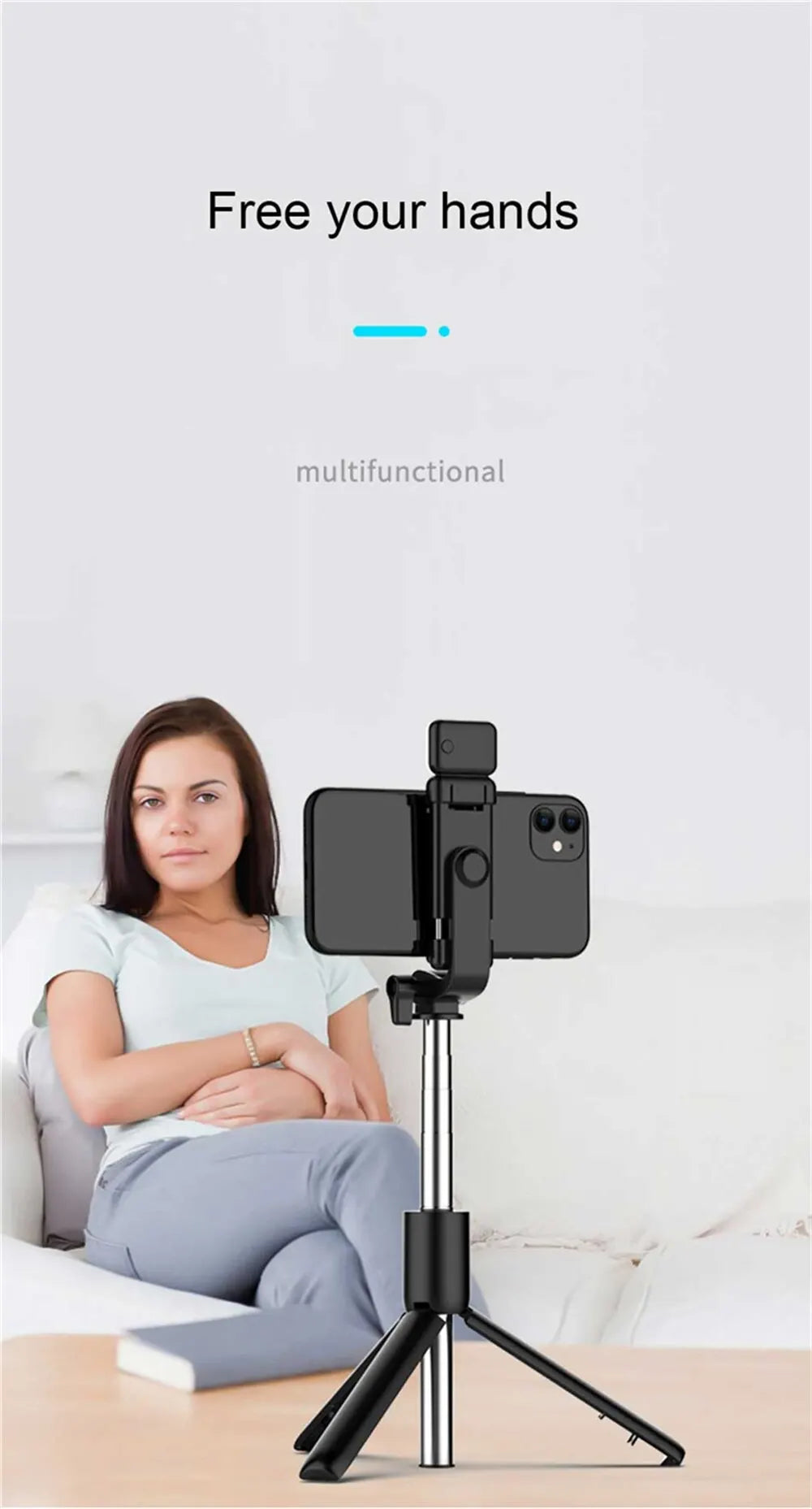 3-in-1 Selfie Stick Bluetooth Remote Tripod
